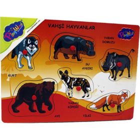 Playwood Ahşap Tutmalı Vahşi Hayvanlar Puzzle