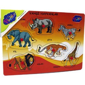 Playwood Ahşap Tutmalı Vahşi Hayvanlar Puzzle