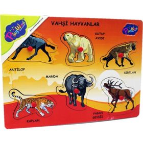 Playwood Ahşap Tutmalı Vahşi Hayvanlar Puzzle