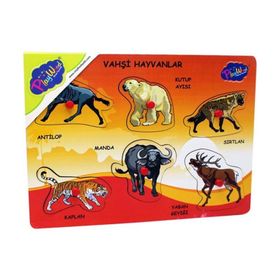 Playwood Ahşap Tutmalı Vahşi Hayvanlar Puzzle