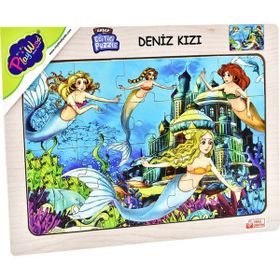 Playwood Deniz Kızı Boyut 4'lü Ahşap Eğitici Puzzle