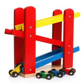 Playwood Kutuda Ahşap Yarış Arabalı Oyun Rampası