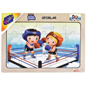 Playwood Sporlar Boyut 4'lü Ahşap Eğitici Puzzle