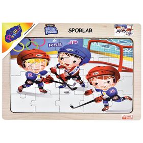 Playwood Sporlar Boyut 4'lü Ahşap Eğitici Puzzle