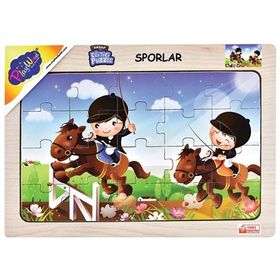 Playwood Sporlar Boyut 4'lü Ahşap Eğitici Puzzle