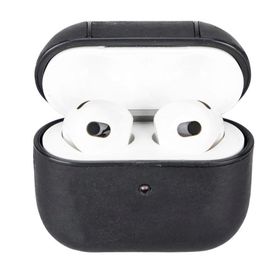 Plm Apple Airpods 3 Nesil Juni AA1 Siyah Uyumlu Deri Kılıf