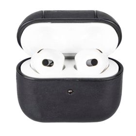 Plm Apple Airpods 3 Nesil Juni AA1 Siyah Uyumlu Deri Kılıf