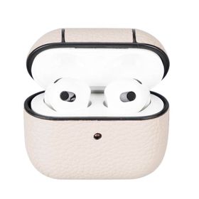Plm Apple Airpods 3. Nesil Juni ERC3 Bej Uyumlu Deri Kılıf