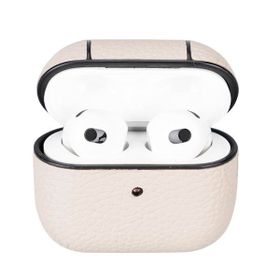 Plm Apple Airpods 3. Nesil Juni ERC3 Bej Uyumlu Deri Kılıf