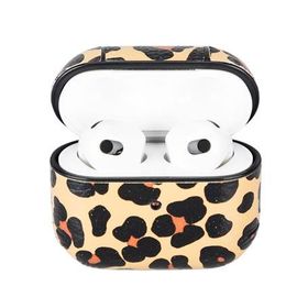 Plm Apple AirPods 3.Nesil Juni LEO-NE Leopar Uyumlu Deri Kılıf