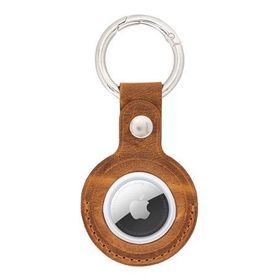Plm Arta G19 Taba Apple AirTag Uyumlu Deri Anahtarlık