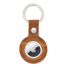 Plm Arta G19 Taba Apple AirTag Uyumlu Deri Anahtarlık