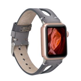 Plm BA2-RST9EF Gri 42-44-45 mm Apple Watch Uyumlu Deri Kordon