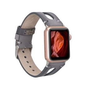 Plm BA2-RST9EF Gri 42-44-45 mm Apple Watch Uyumlu Deri Kordon