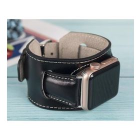 Plm Cuff RST1 Siyah 42-44-45 mm Apple Watch Uyumlu Deri Kordon