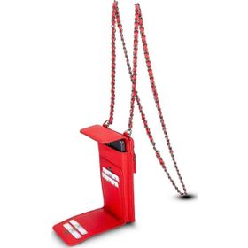 Plm ERC2 Avjin 6.9 Inch Uyumlu Cüzdan Askılı Kırmızı Deri Kılıf