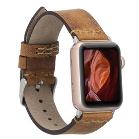 Plm G19-BA7 Taba 38-40-41 mm Apple Watch Uyumlu Deri Kordon
