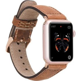 Plm G19 Taba 42-44-45 mm Apple Watch Uyumlu Deri Kordon