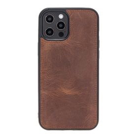Plm G2 Kahve Apple iPhone 12 Pro Max Uyumlu Deri Arka Kapak