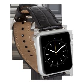 Plm Kroko Siyah 42-44-45 mm Apple Watch Uyumlu Deri Kordon