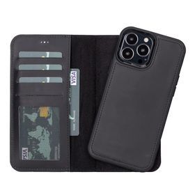 Plm Liluri G1 Siyah Apple iPhone 13 Pro Uyumlu Deri Cüzdanlı Kılıf