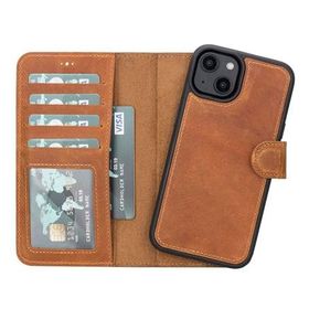 Plm MWWN G19 Apple iPhone 14 Plus Uyumlu Taba Deri Cüzdanlı Kılıf