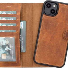 Plm MWWN G19 Apple iPhone 14 Plus Uyumlu Taba Deri Cüzdanlı Kılıf