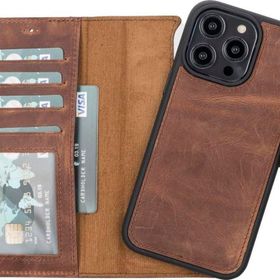 Plm MWWN G2 Apple iPhone 14 Pro Max Uyumlu Kahve Deri Cüzdanlı Kılıf