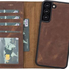 Plm MWWN G2 Samsung Galaxy S22 Plus Uyumlu Kahve Deri Cüzdanlı Kılıf