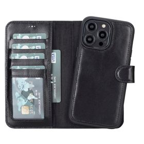 Plm MWWN RST1 Apple iPhone 14 Pro Uyumlu Siyah Deri Cüzdanlı Kılıf