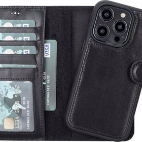 Plm MWWN RST1 Apple iPhone 14 Pro Uyumlu Siyah Deri Cüzdanlı Kılıf