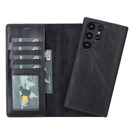 Plm MWWN RST1 Samsung Galaxy S22 Uyumlu Siyah Deri Cüzdanlı Kılıf