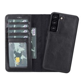Plm MWWN RST1 Samsung Galaxy S22 Uyumlu Siyah Deri Cüzdanlı Kılıf
