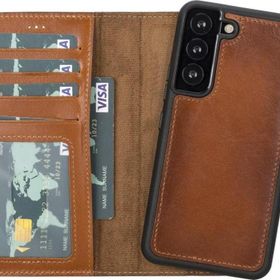 Plm MWWN RST2EF Samsung Galaxy S22 Uyumlu Taba Deri Cüzdanlı Kılıf