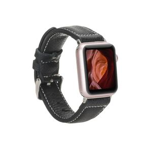 Plm NM1-AS1 Siyah 42-44-45 mm Apple Watch Uyumlu Deri Kordon