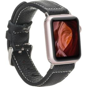 Plm NM1-AS1 Siyah 42-44-45 mm Apple Watch Uyumlu Deri Kordon
