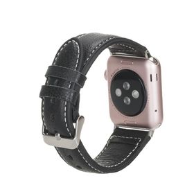 Plm NM1-AS1 Siyah 42-44-45 mm Apple Watch Uyumlu Deri Kordon
