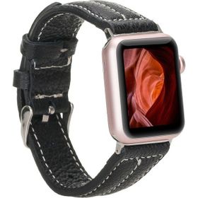 Plm NM3-AS5 Rustik Siyah 42-44-45 mm Apple Watch Uyumlu Deri Kordon