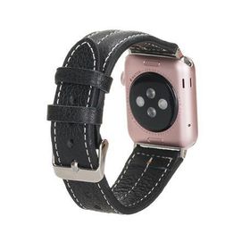 Plm NM3-AS5 Rustik Siyah 42-44-45 mm Apple Watch Uyumlu Deri Kordon