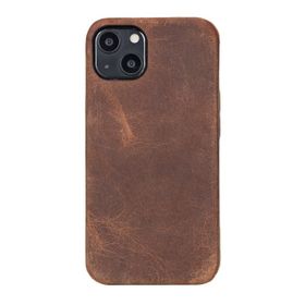 Plm Rock G2 Kahverengi Apple iPhone 13 Mini Uyumlu Deri Arka Kapak