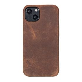Plm Rock G2 Kahverengi Apple iPhone 13 Mini Uyumlu Deri Arka Kapak