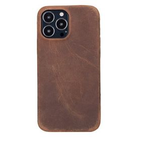 Plm Rock G2 Kahverengi Apple iPhone 13 Pro Max Uyumlu Deri Arka Kapak