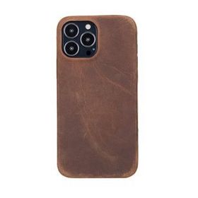 Plm Rock G2 Kahverengi Apple iPhone 13 Pro Max Uyumlu Deri Arka Kapak