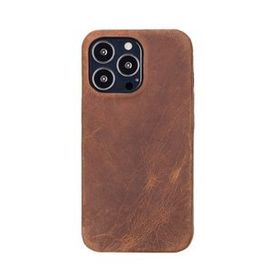 Plm Rock G2 Kahverengi Apple iPhone 13 Pro Uyumlu Deri Arka Kapak