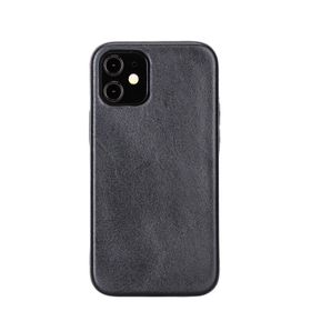 Plm Rock Rst1 Siyah Apple İphone 12 Mini Uyumlu Deri Arka Kapak