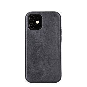 Plm Rock Rst1 Siyah Apple İphone 12 Mini Uyumlu Deri Arka Kapak