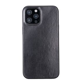 Plm Rock Rst1 Siyah Apple İphone 12 Pro Max Uyumlu Deri Arka Kapak