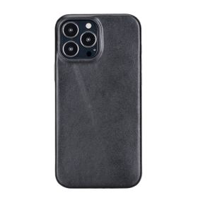 Plm Rock RST1 Siyah Apple iPhone 13 Pro Max Uyumlu Deri Arka Kapak