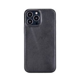 Plm Rock RST1 Siyah Apple iPhone 13 Pro Max Uyumlu Deri Arka Kapak