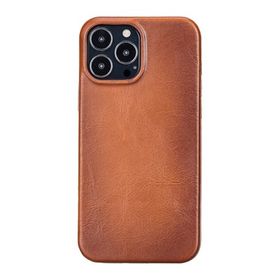 Plm Rock RST2EF Taba Apple iPhone 13 Pro Max Uyumlu Deri Arka Kapak
